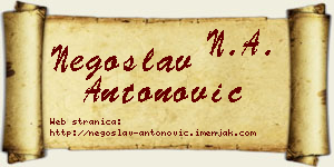 Negoslav Antonović vizit kartica